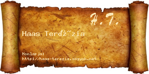 Haas Terézia névjegykártya